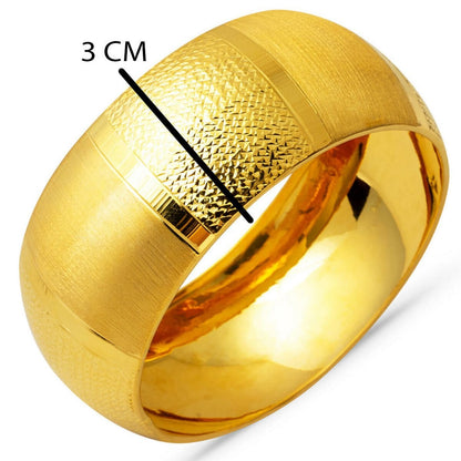 14K Yellow Gold 3 cm Wide Extra Wide Bangle