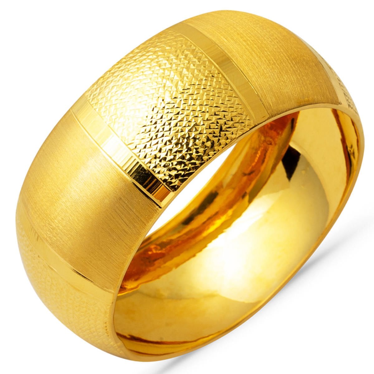 14K Yellow Gold 3 cm Wide Extra Wide Bangle