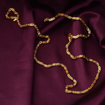 14K Yellow Gold King Byzantine Chain 3 mm 65 cm