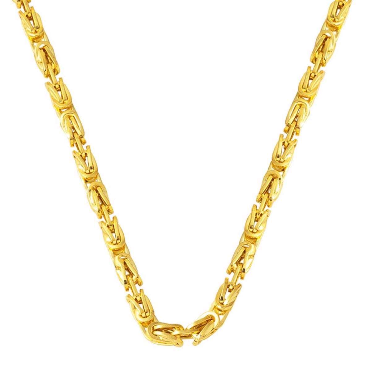 14K Yellow Gold King Byzantine Chain 3 mm 65 cm