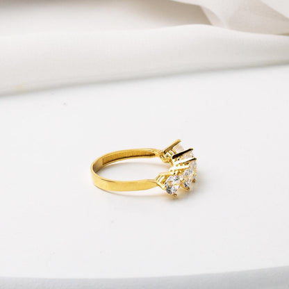 14K Yellow Gold Five Stone Cubic Zirconia Ring (2.39 g)