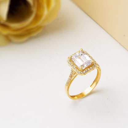 14K Yellow Gold Baguette Cubic Zirconia Ring (2.67 g)