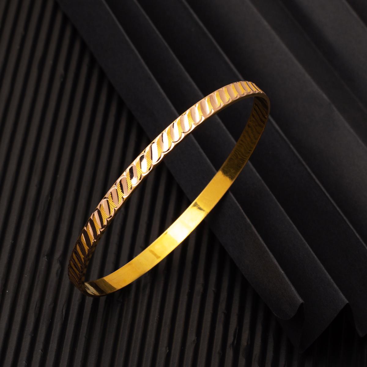 14K Yellow Gold Twisted Patterned Gift Bangle