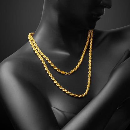14K Yellow Gold Twisted Chain 120 cm