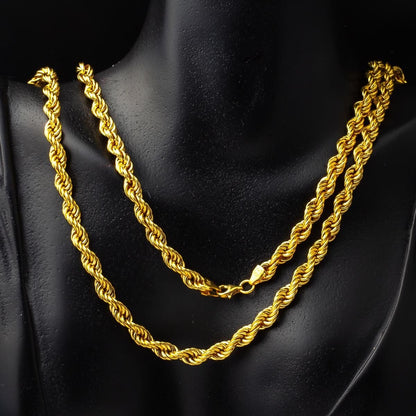 14K Yellow Gold Twisted Chain 120 cm