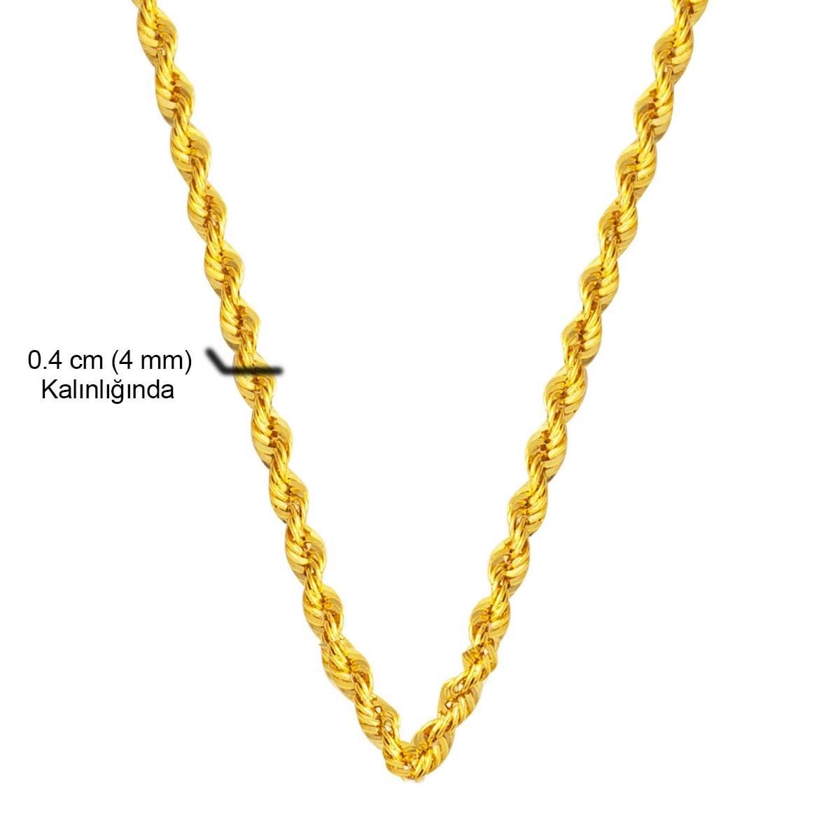 14K Yellow Gold Twisted Chain 200 cm