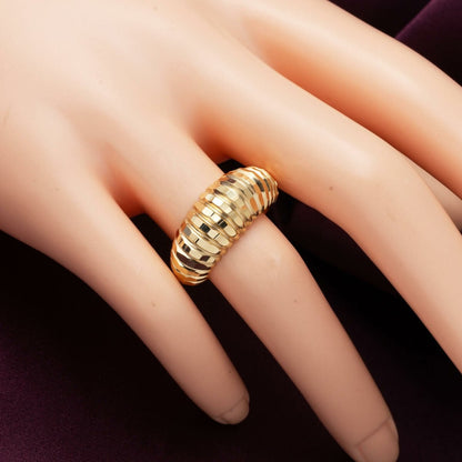 14K Yellow Gold Striped Ring