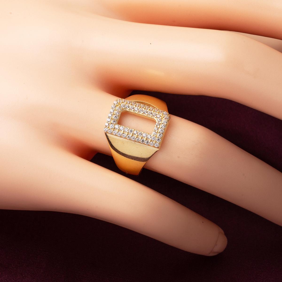 14K Yellow Gold Initial D Cubic Zirconia Ring (3.26 g)