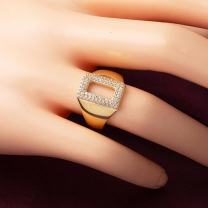 14K Yellow Gold Initial D Cubic Zirconia Ring (3.26 g)