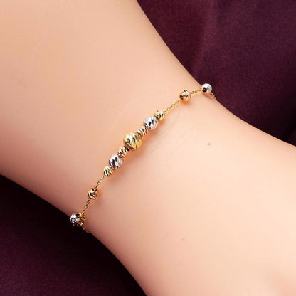 14K Yellow Gold Bead Bracelet