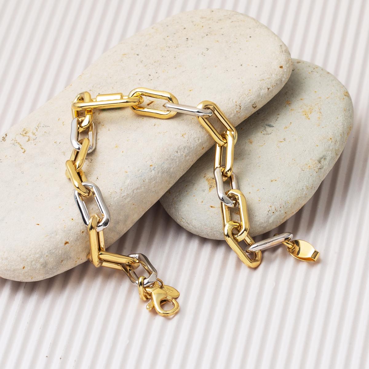 14K Yellow Gold Eye Chain Bracelet