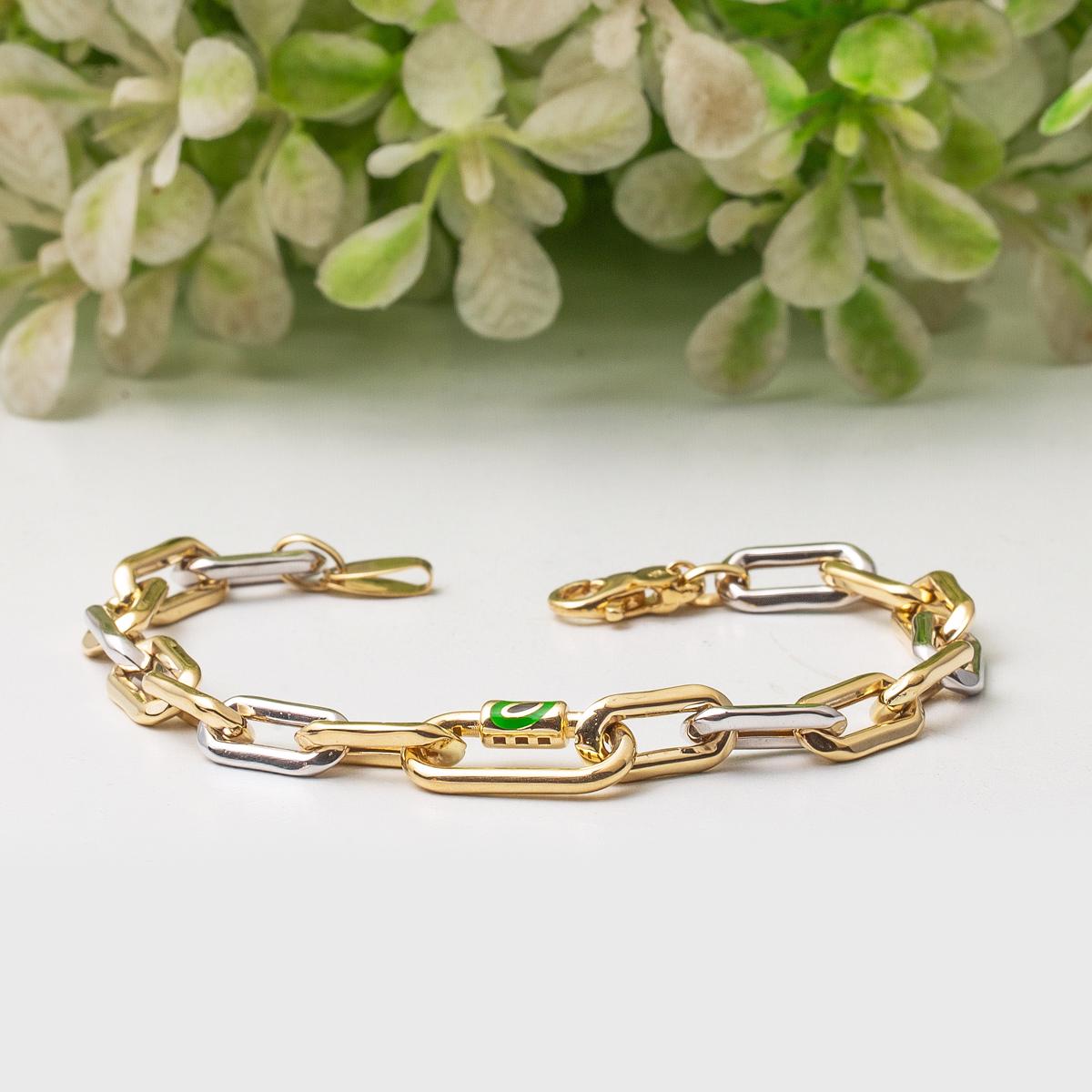 14K Yellow Gold Eye Chain Bracelet