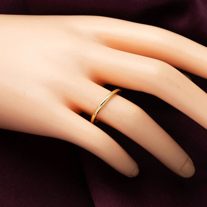14K Yellow Gold Hoop Double Wedding Band Set