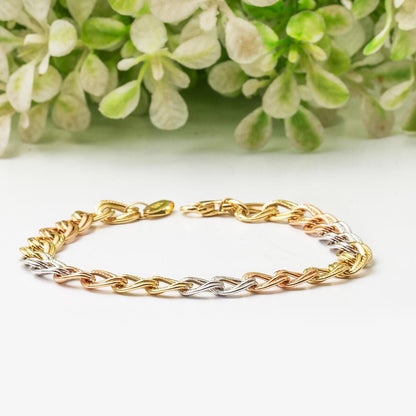 14K Yellow Gold Hoop Trendy Bracelet