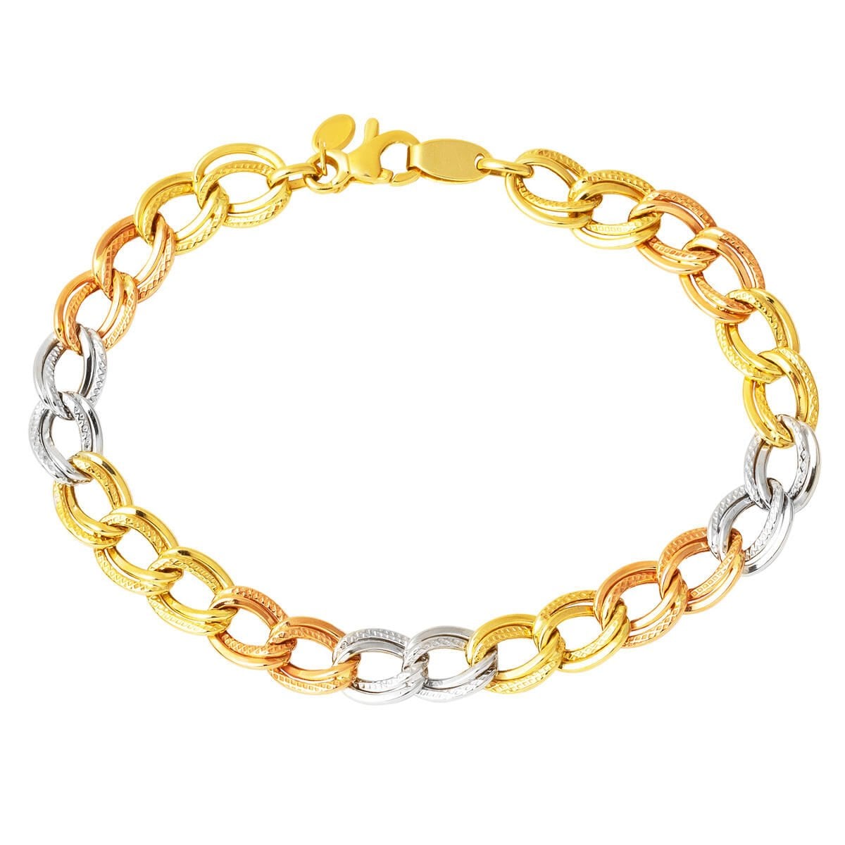 14K Yellow Gold Hoop Trendy Bracelet
