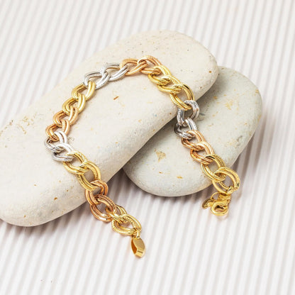 14K Yellow Gold Hoop Trendy Bracelet