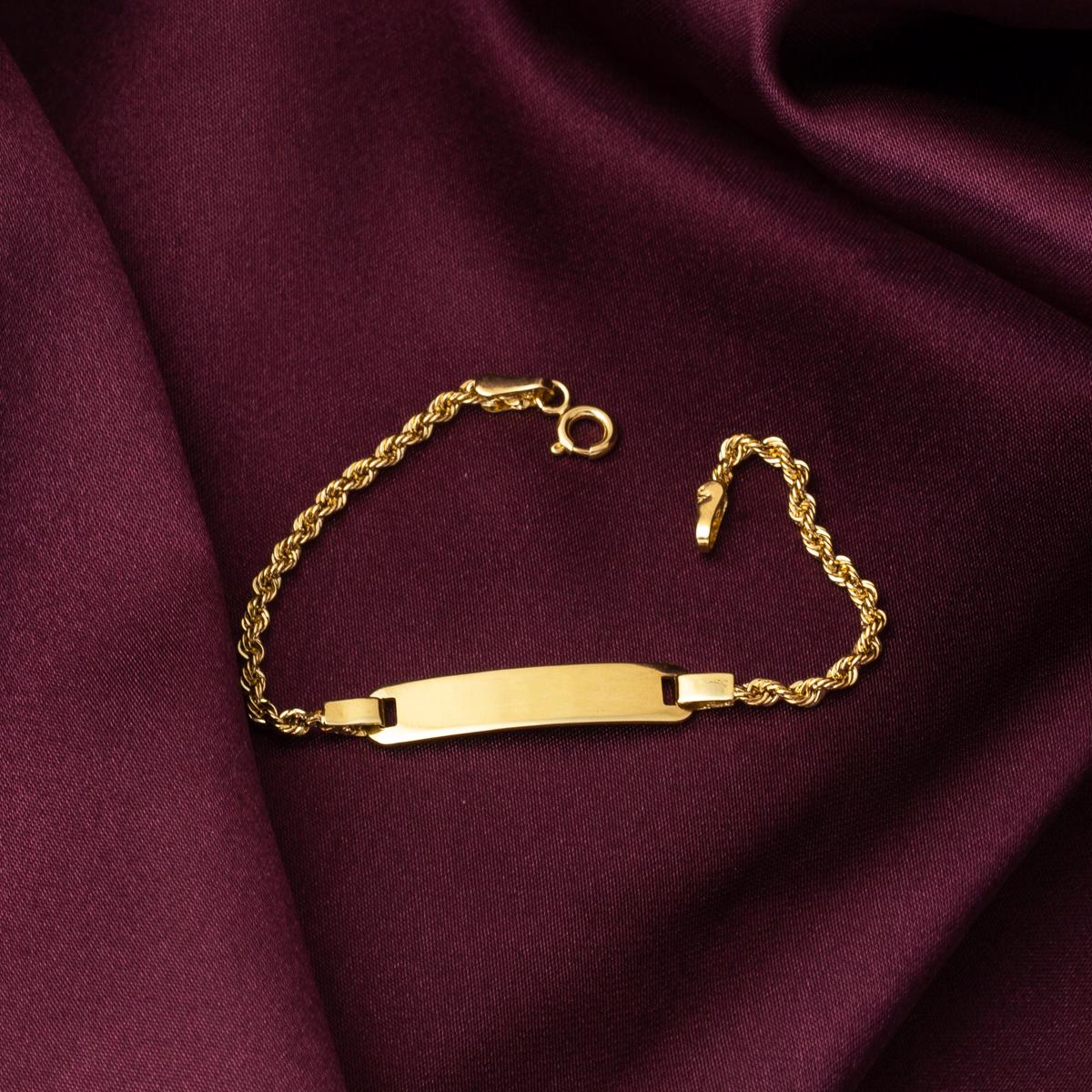 14K Yellow Gold Personalized Name Children's Enamel ID Bracelet (2.02 g)