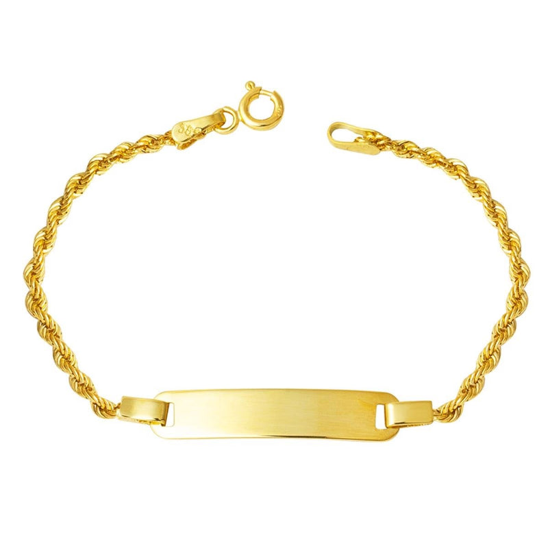 14K Yellow Gold Personalized Name Children's Enamel ID Bracelet (2.02 g)