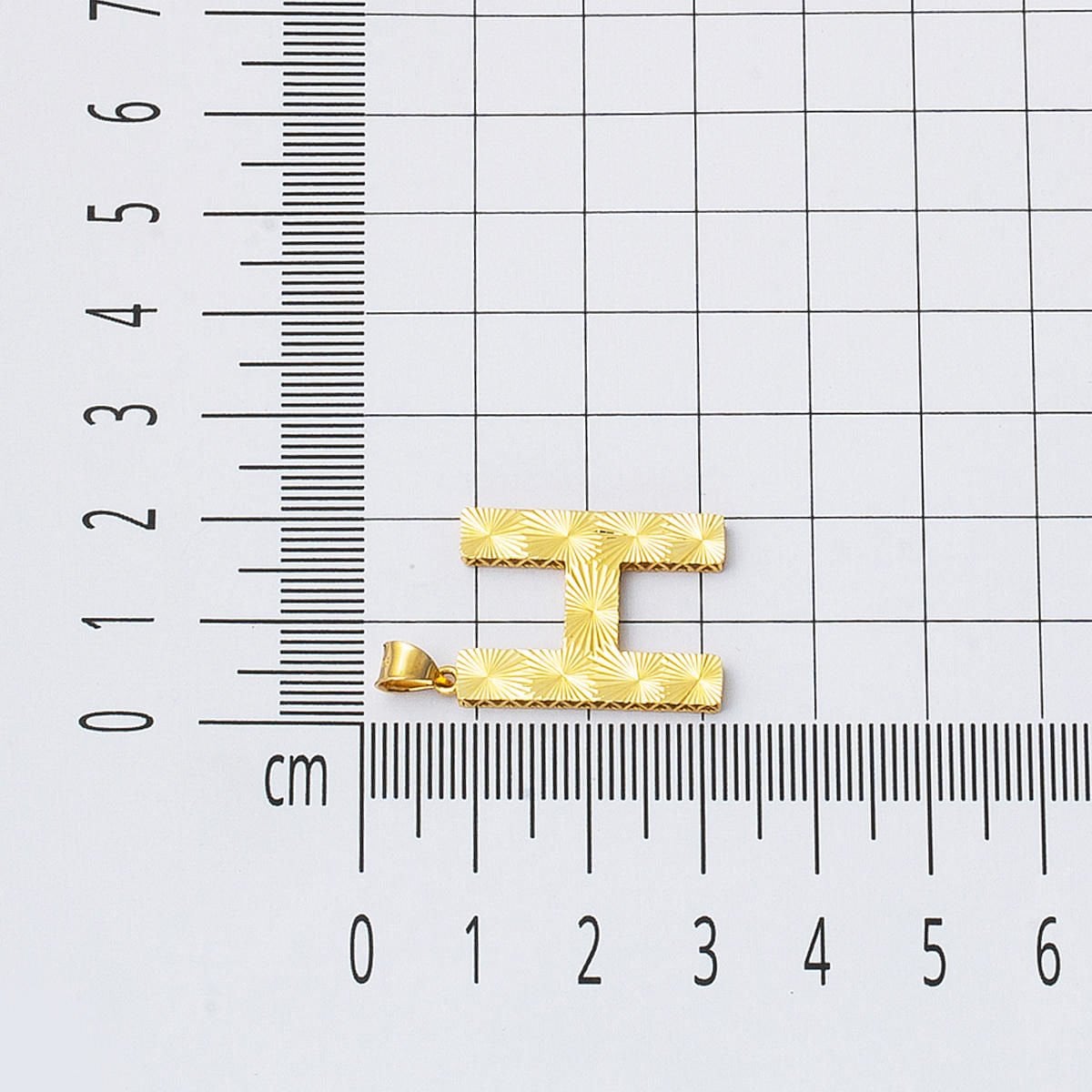 14K Yellow Gold Engraved Initial H Pendant