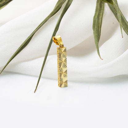 14K Yellow Gold Engraved Initial I Pendant (0.91 g)