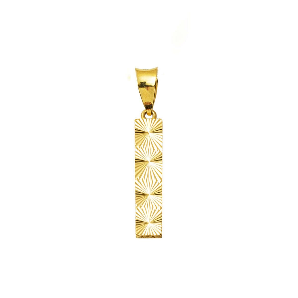 14K Yellow Gold Engraved Initial I Pendant (0.91 g)