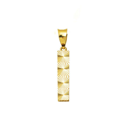 14K Yellow Gold Engraved Initial I Pendant (0.91 g)