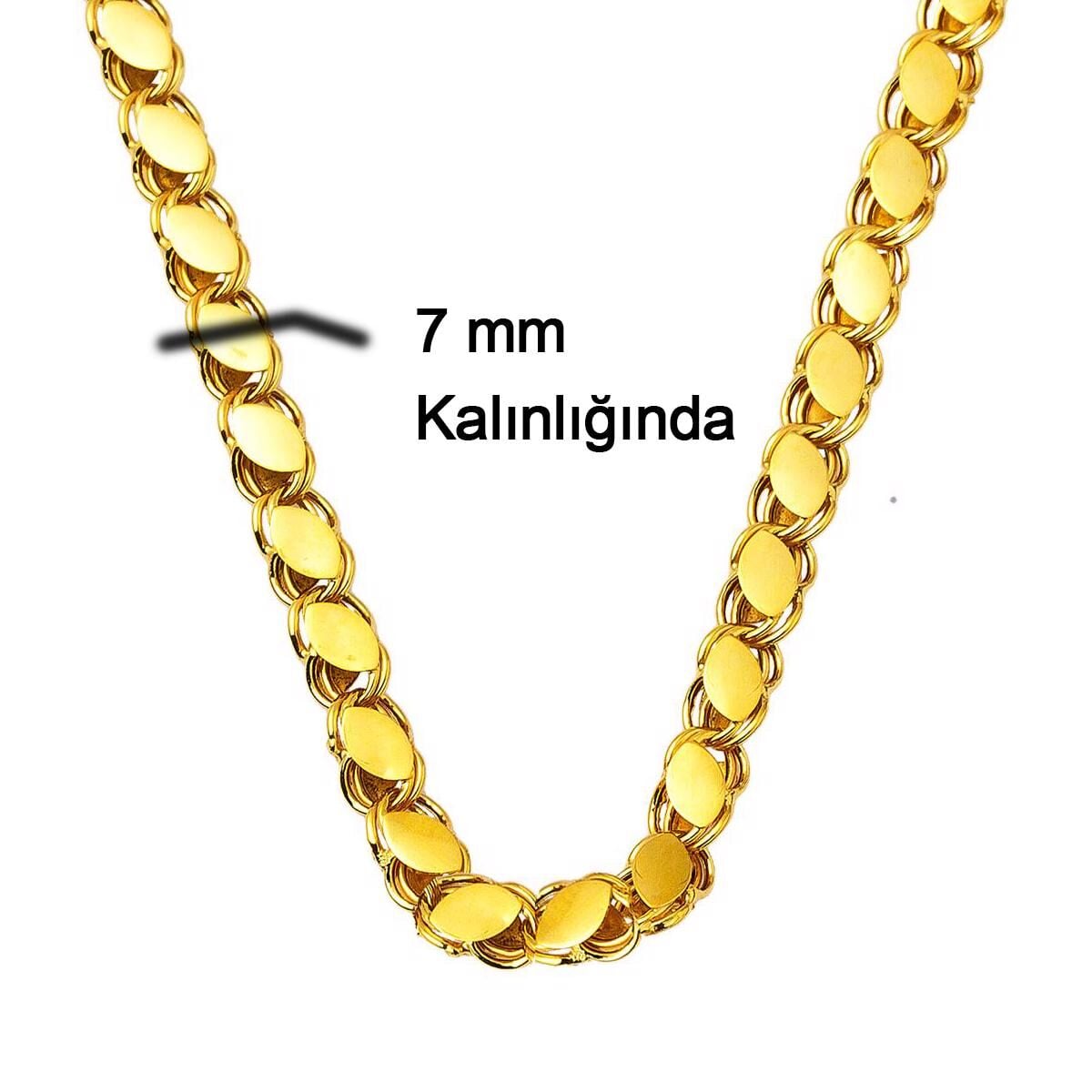 14K Yellow Gold Thick Sequin Chain 65 cm