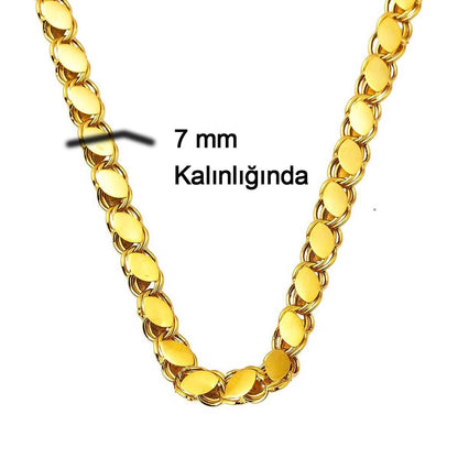 14K Yellow Gold Thick Sequin Chain 65 cm