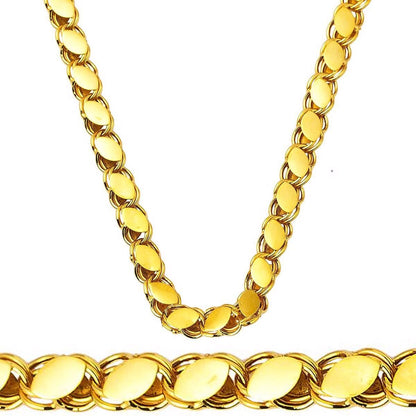 14K Yellow Gold Thick Sequin Chain 65 cm