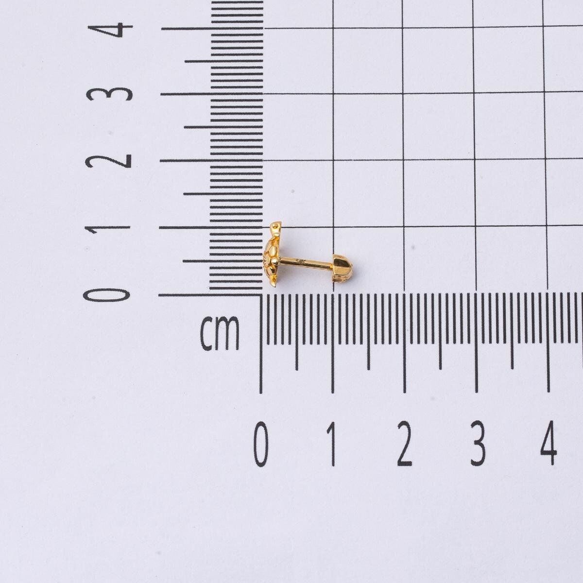 14K Yellow Gold Turtle Tragus Earrings
