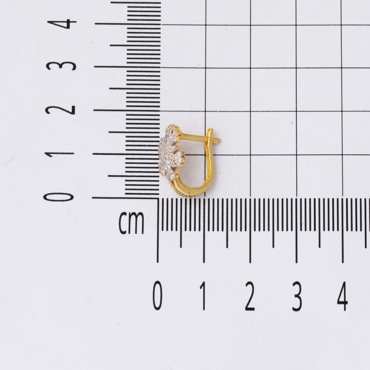 14K Yellow Gold Snowflake Cubic Zirconia Clip-On Earrings