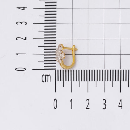 14K Yellow Gold Snowflake Cubic Zirconia Clip-On Earrings