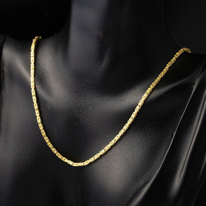 14K Gold King Byzantine Chain 55 cm