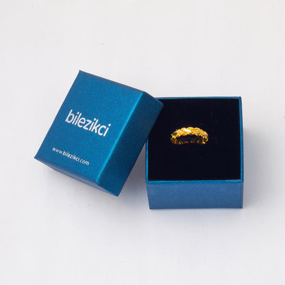14K Yellow Gold Mersin Twisted Ring