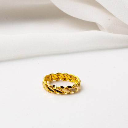 14K Yellow Gold Mersin Twisted Ring