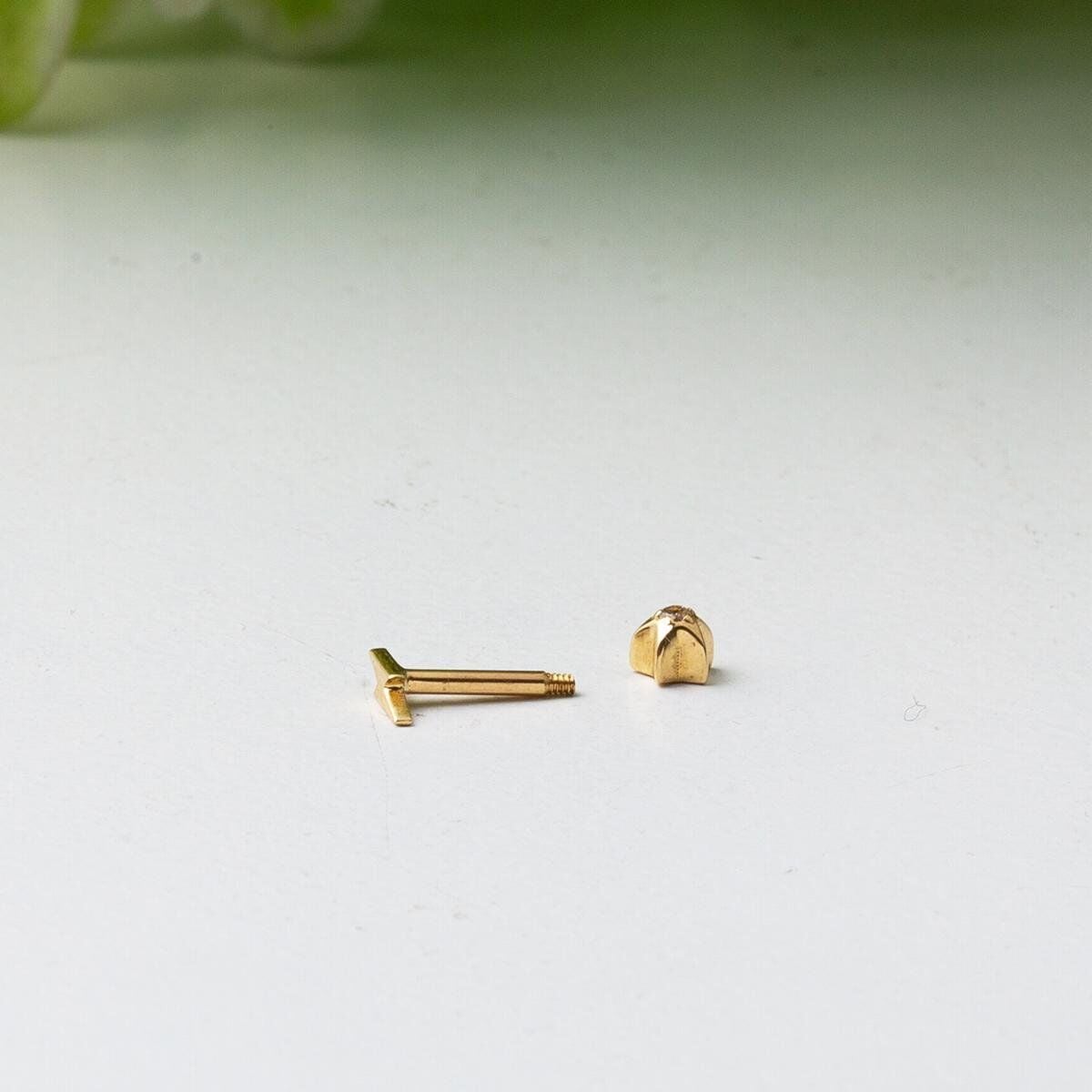 14K Yellow Gold Meta Piercing Tragus Earrings