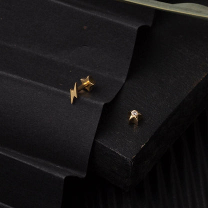 14K Yellow Gold Meta Piercing Tragus Earrings