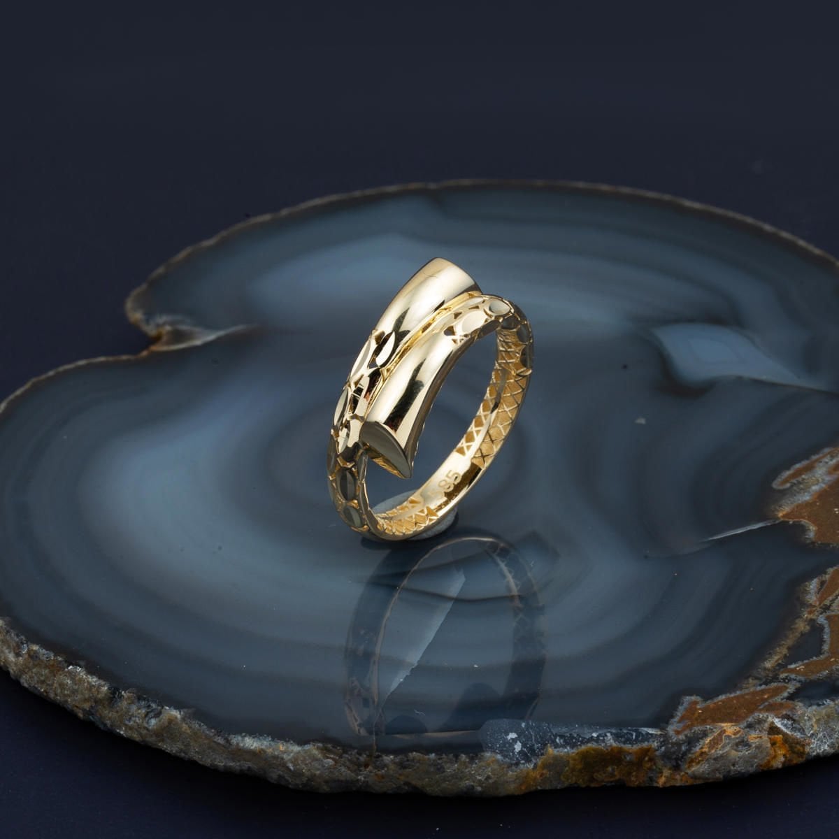 14K Yellow Gold Modern Design Ring