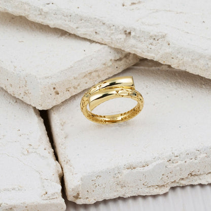 14K Yellow Gold Modern Design Ring