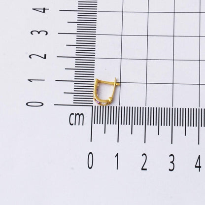 14K Yellow Gold Purple Children's Cubic Zirconia Earrings