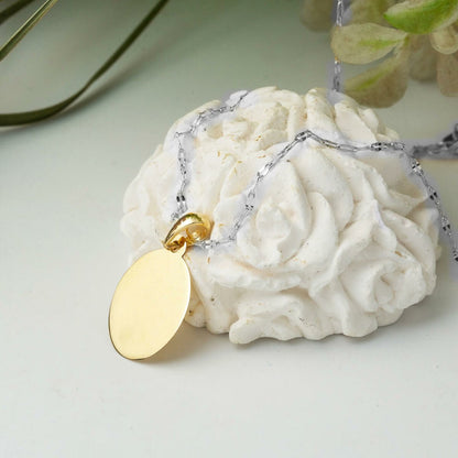 14K Gold Oval Plate Pendant