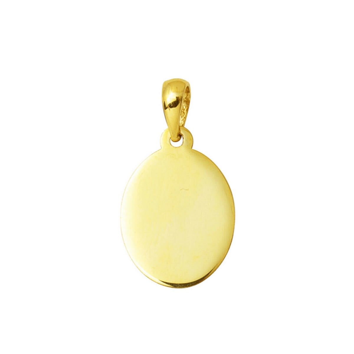 14K Gold Oval Plate Pendant