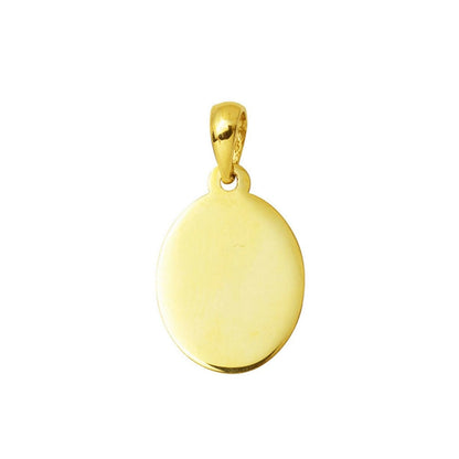 14K Gold Oval Plate Pendant