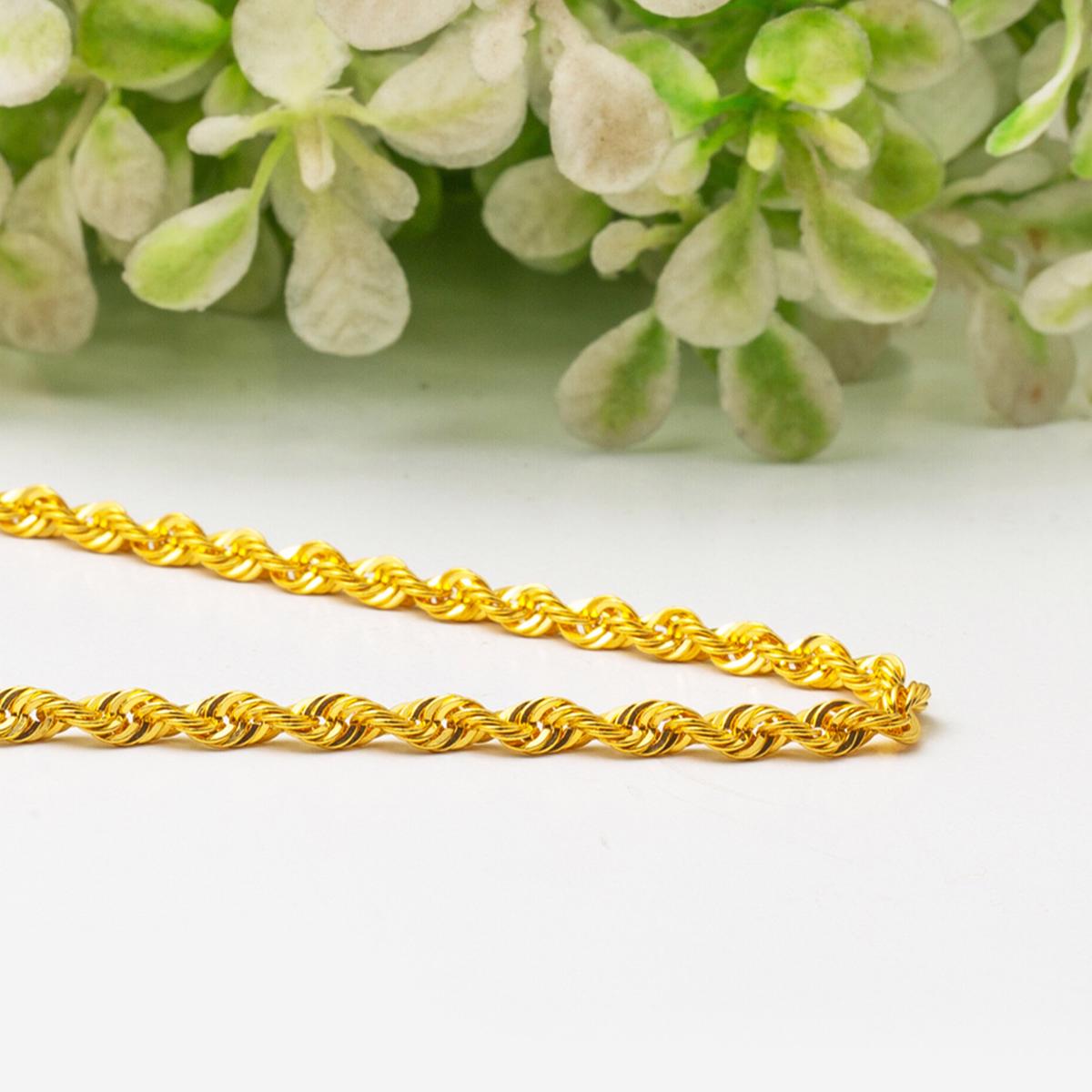 14K Yellow Gold High Polish Twisted Chain 60 cm