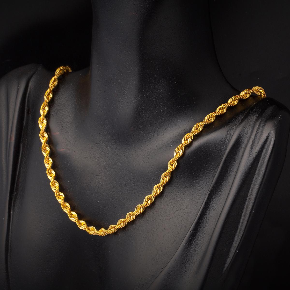 14K Yellow Gold High Polish Twisted Chain 60 cm (5.87 g)