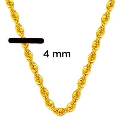 14K Yellow Gold High Polish Twisted Chain 60 cm