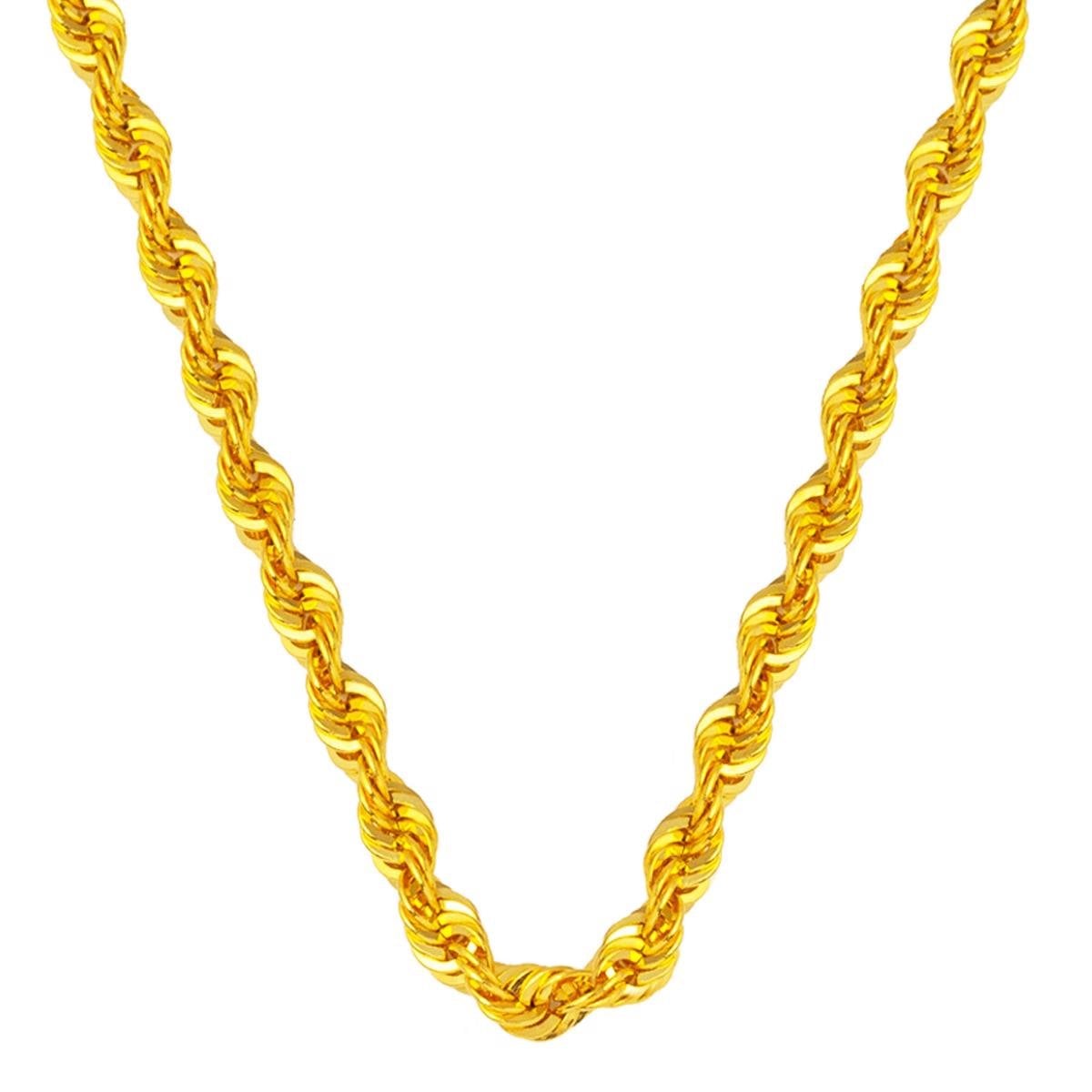 14K Yellow Gold High Polish Twisted Chain 60 cm