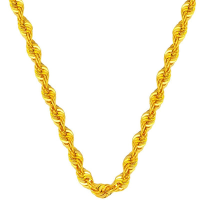 14K Yellow Gold High Polish Twisted Chain 60 cm