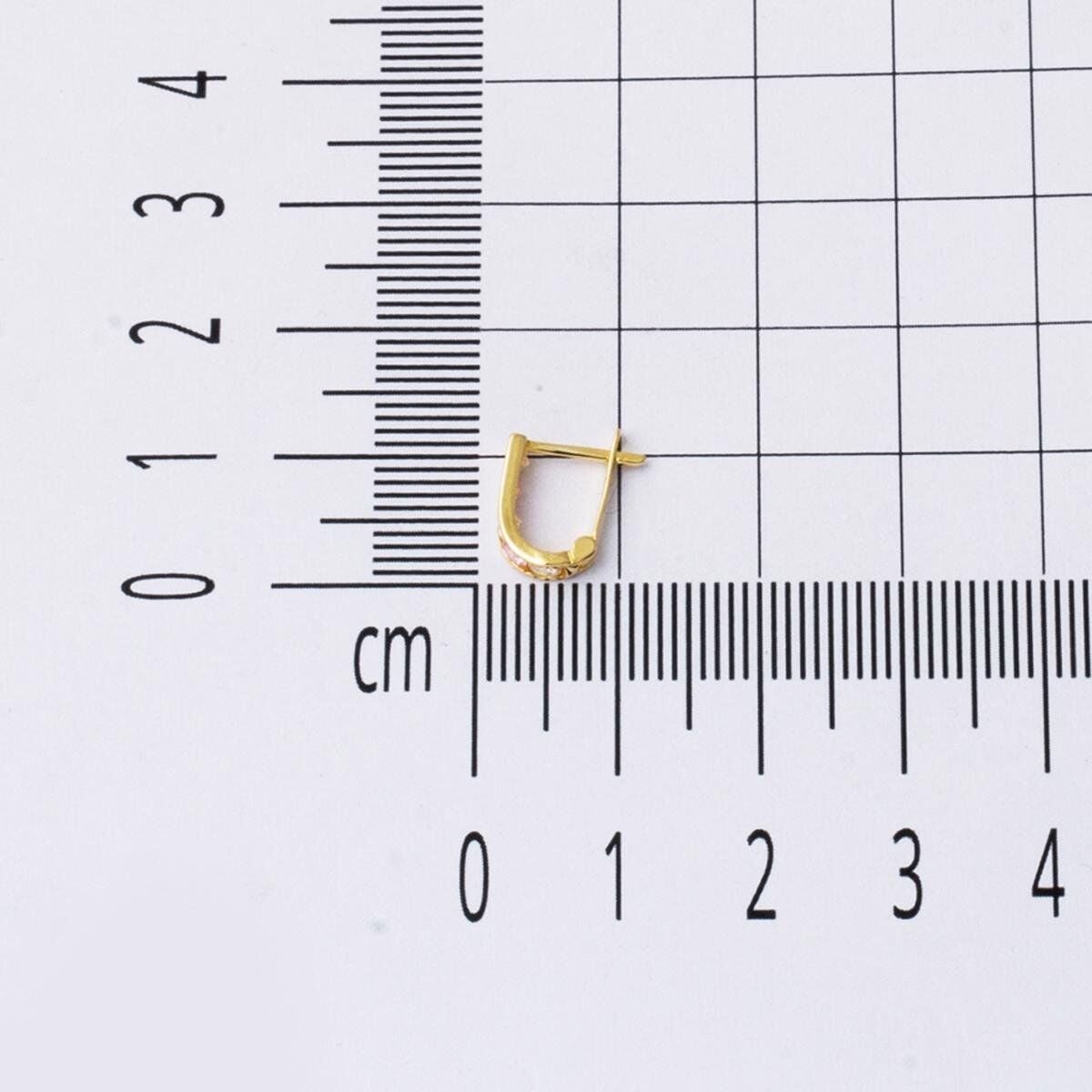 14K Yellow Gold Pink Baby Cubic Zirconia Earrings