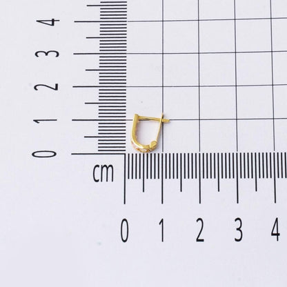 14K Yellow Gold Pink Baby Cubic Zirconia Earrings